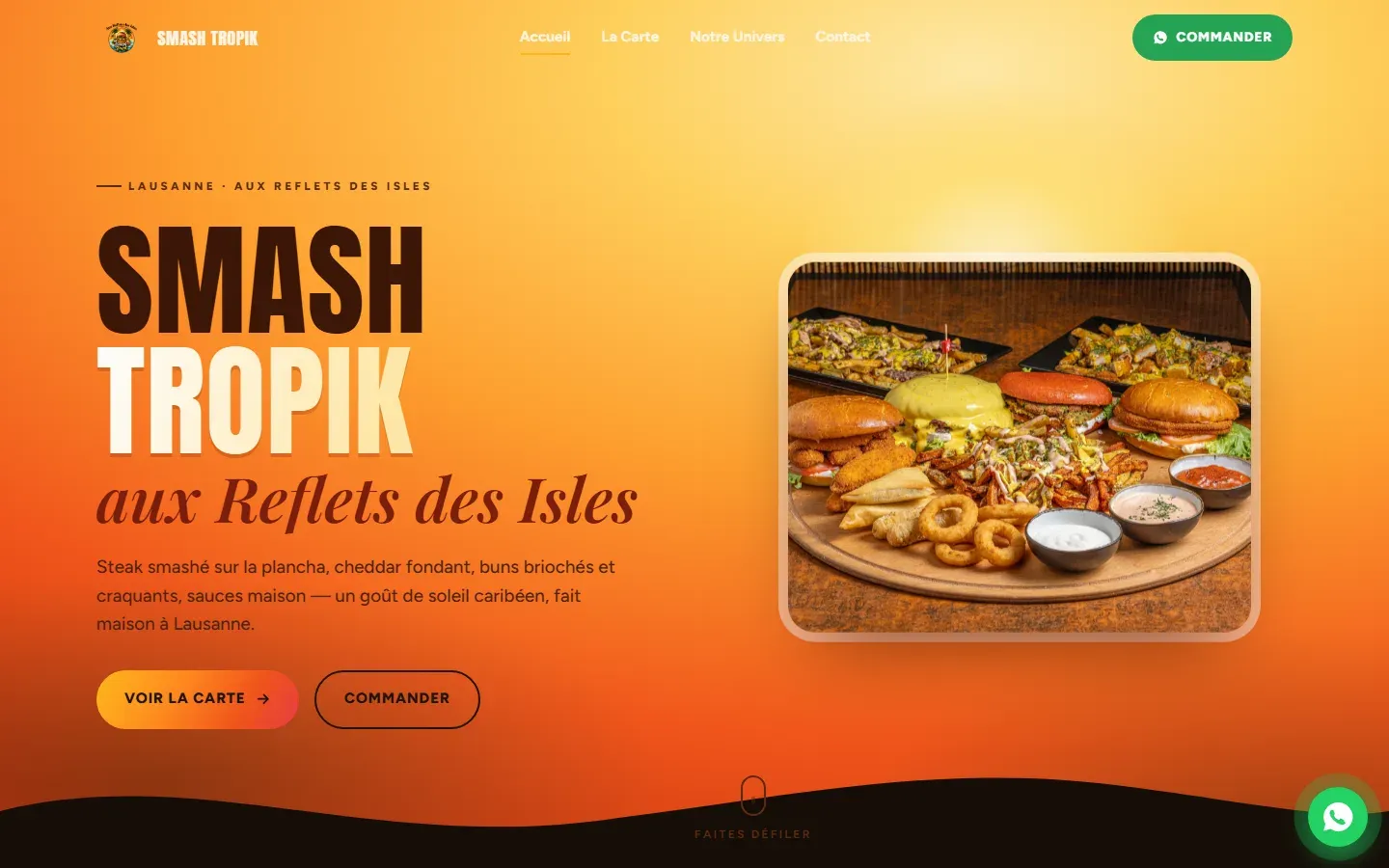 Page d'accueil du site smash-tropik.ch